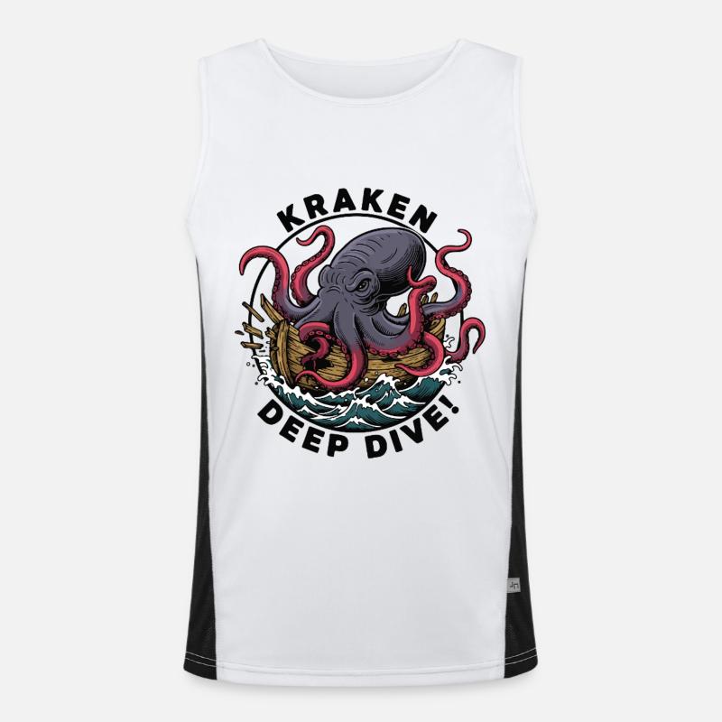 Kraken Deep Dive Angriffsschiff Funktionelles Kontrast-Tank Top für Männer 