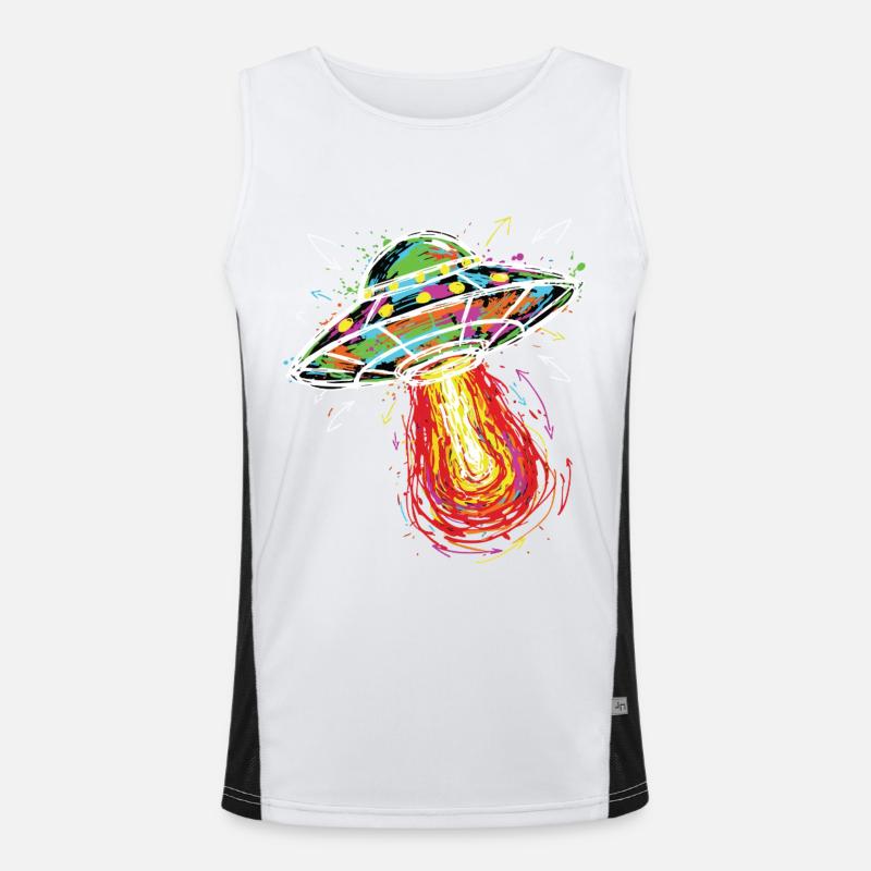 UFO Space Scribble Scribble Color Men's Functional Contrast Tank Top 