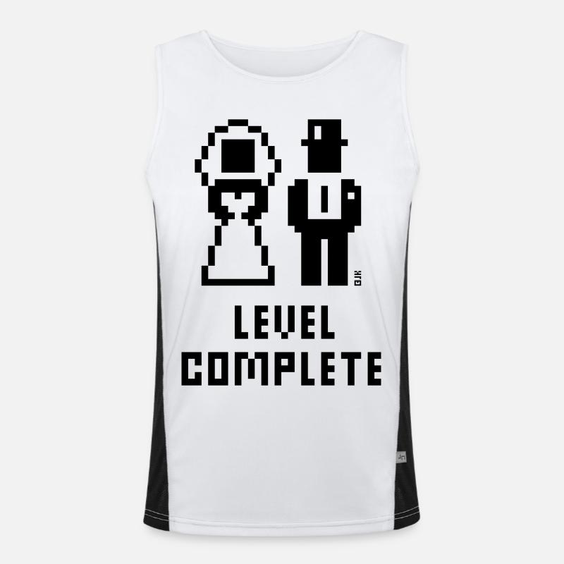 Niveau complété (Mariage / Enterrement de vie de garçon / Pixel / Grass / B) Débardeur respirant contrasté Homme 