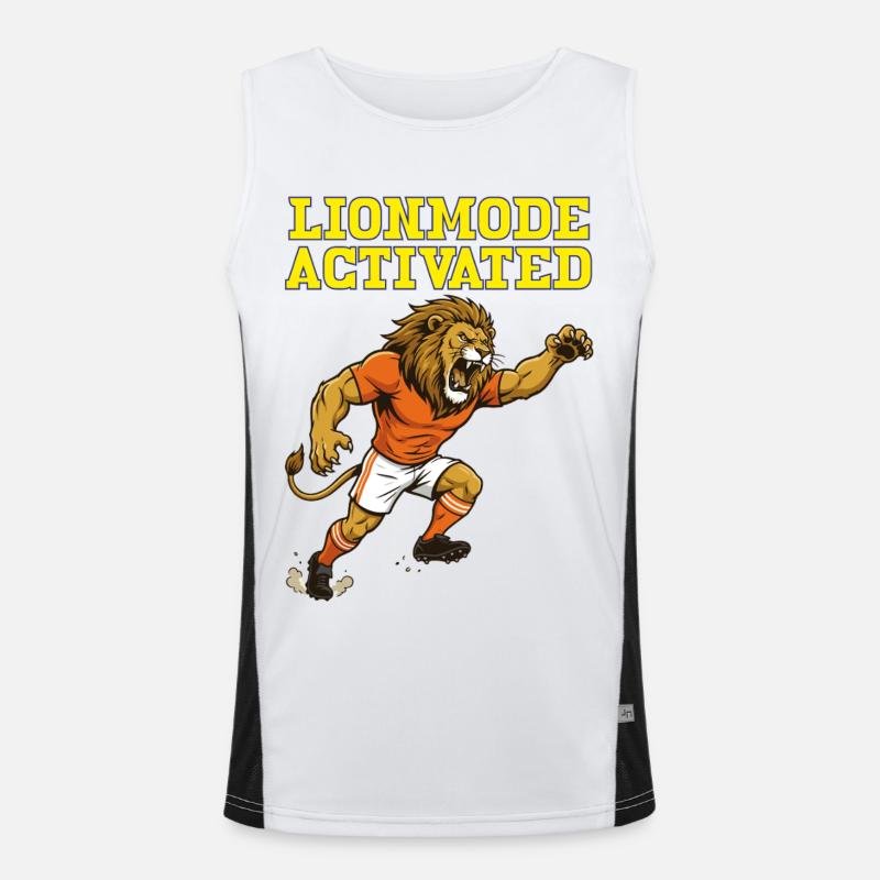 LionModeActivated - Men's Functional Contrast Tank Top - white/black