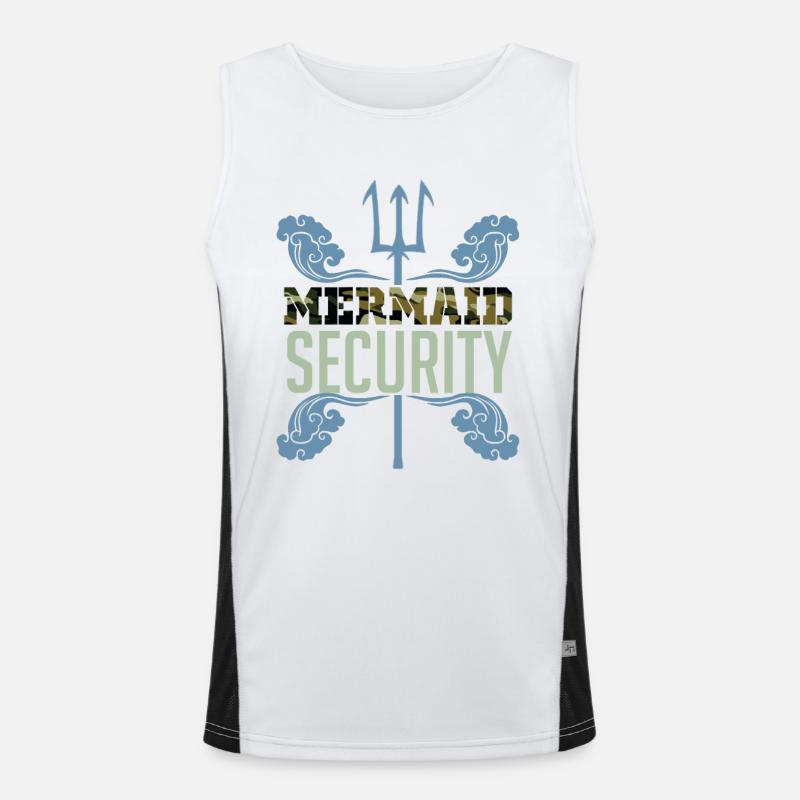 Mermaid Protector Security - Men's Functional Contrast Tank Top  - white/black
