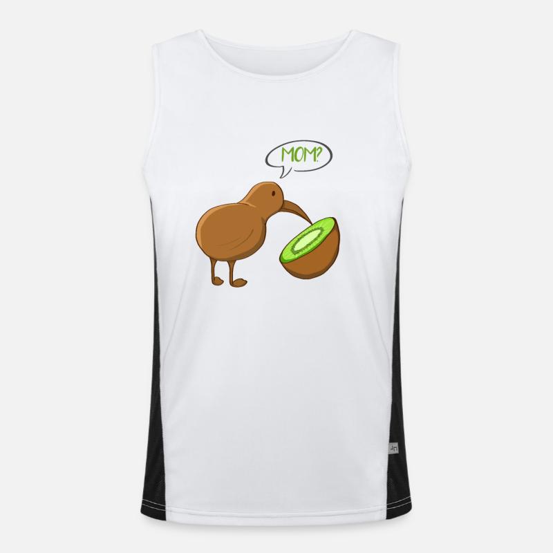 Kiwi Bird Fruit Men's Functional Contrast Tank Top 