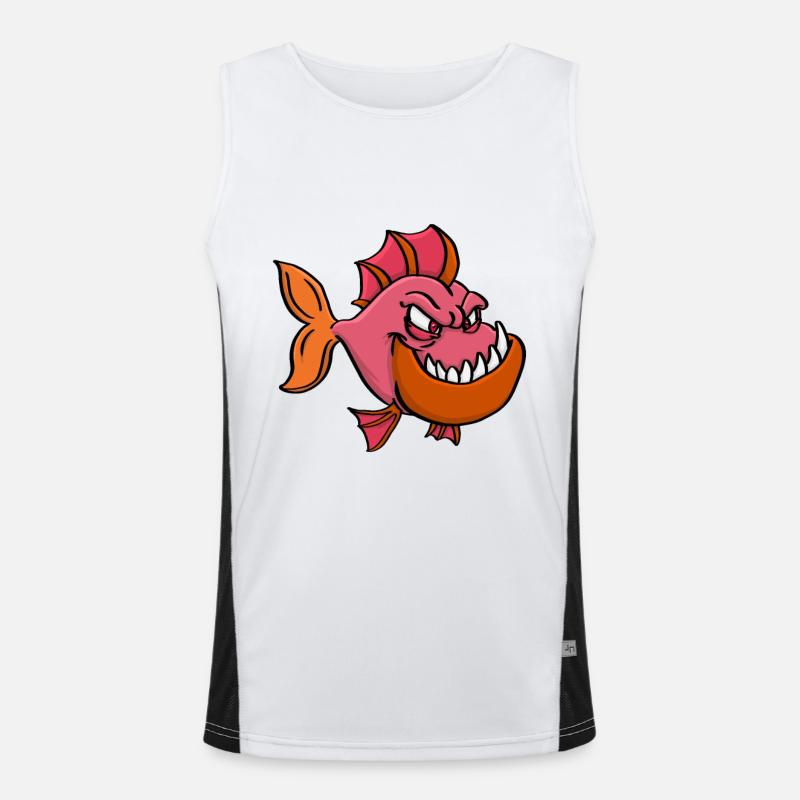 Piranha Predatory Fish Men's Functional Contrast Tank Top 