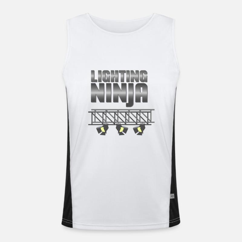 Licht Ninja Instandhaltung Techniker Geschenk Funktionelles Kontrast-Tank Top für Männer 