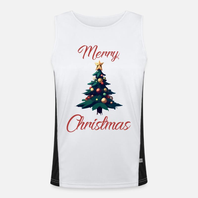 Christmas Tree Men's Functional Contrast Tank Top 