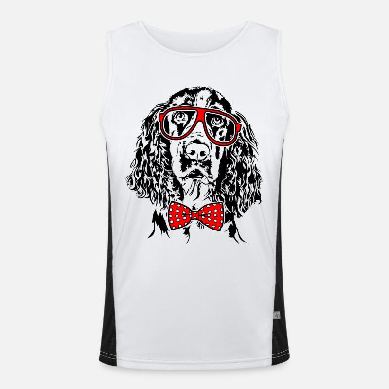 DEUTSCH SPRINGER SPANIEL Lunettes Chiens Chien Débardeur respirant contrasté Homme 