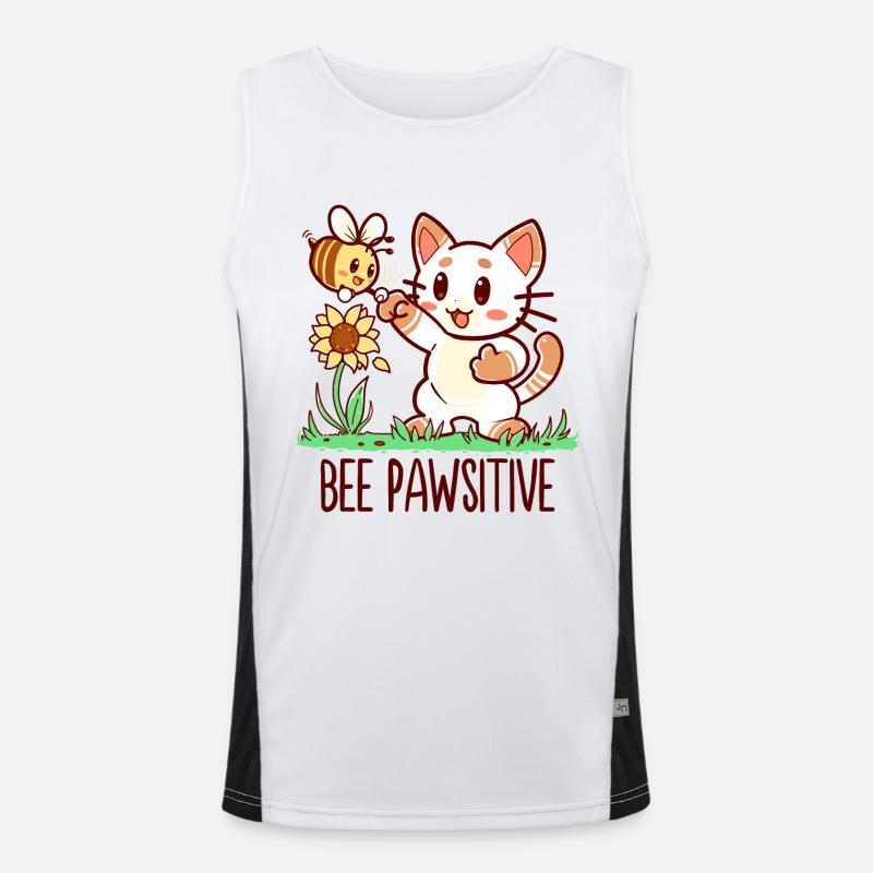 Bee Pawsitive - Men's Functional Contrast Tank Top  - white/black