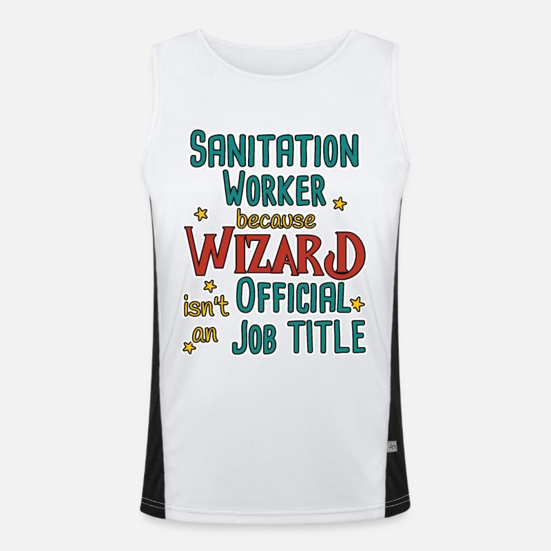 Sanitation worker Wizard - Men's Functional Contrast Tank Top  - white/black
