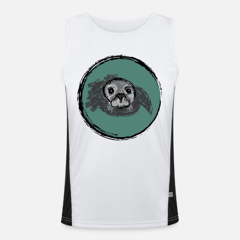 Emerging Seal / Surfacing Seal - Design II Men's Functional Contrast Tank Top 