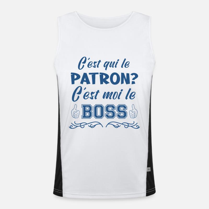 c'est qui le patron c'est moi le boss Débardeur respirant contrasté Homme 