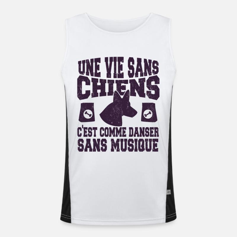 Vie Sans Chiens C'est Comme Danser Sans Musique Débardeur respirant contrasté Homme 