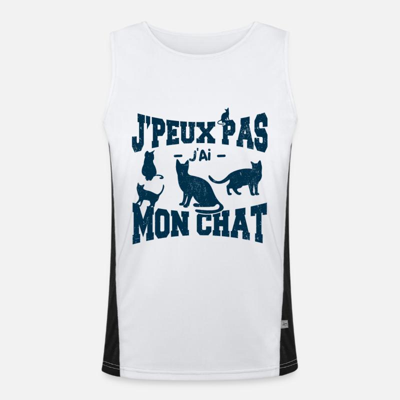 J'peux Pas J'ai Mon Chat Débardeur respirant contrasté Homme 