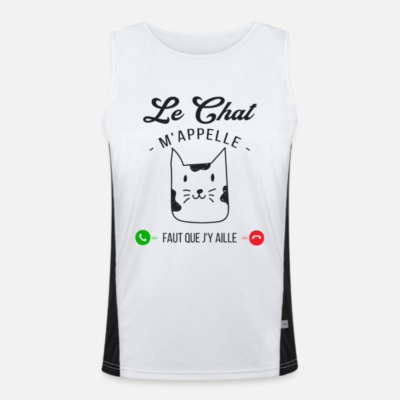 Le Chat M'appelle Faut Que J'y Aille Débardeur respirant contrasté Homme 