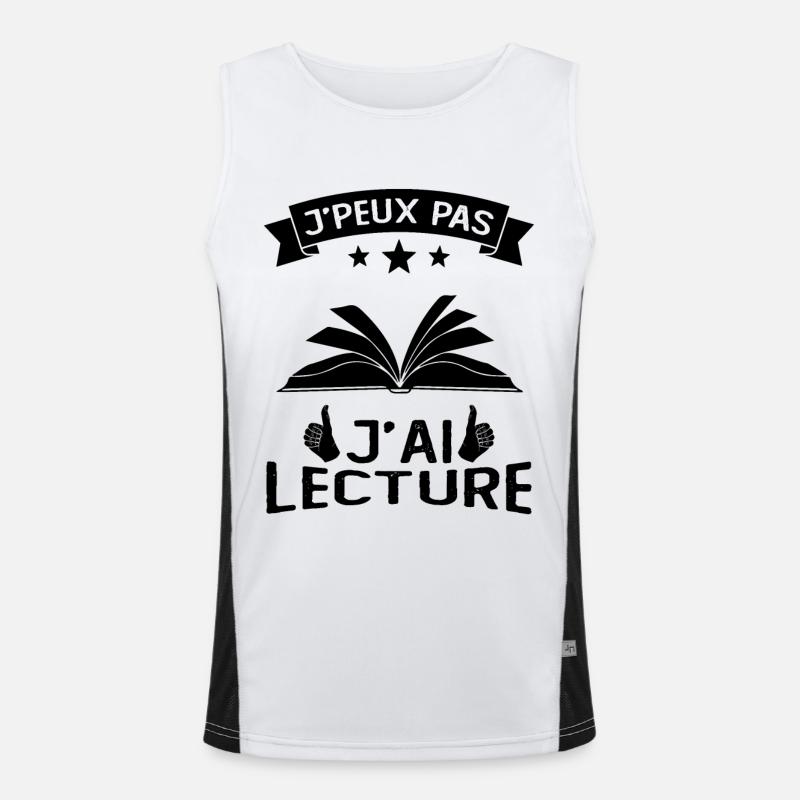 I can't I read Men's Functional Contrast Tank Top 