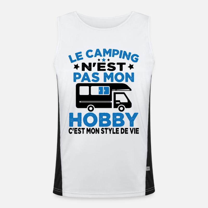 J'aime Camping C'est Mon Style De Vie Camping Car Débardeur respirant contrasté Homme 