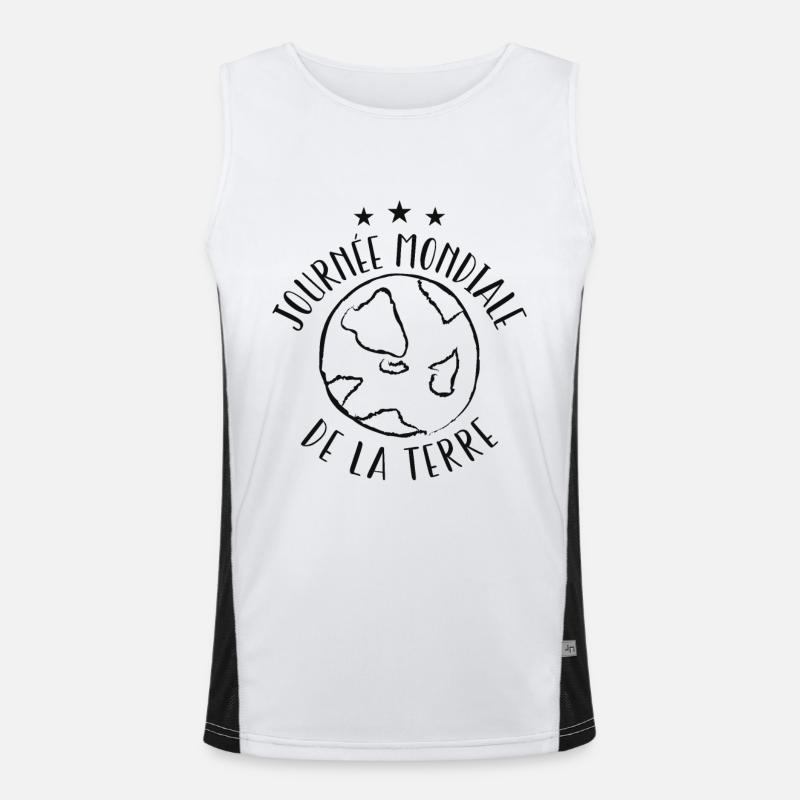 Welttag der Erde Funktionelles Kontrast-Tank Top für Männer 