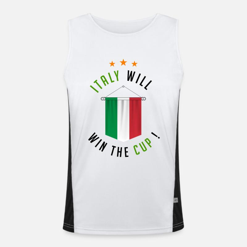 Italy Will Win The Cup ! Débardeur respirant contrasté Homme 