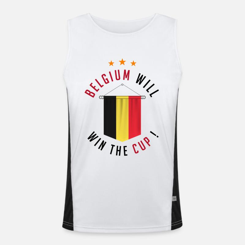 Belgien wird den Pokal gewinnen! Funktionelles Kontrast-Tank Top für Männer 
