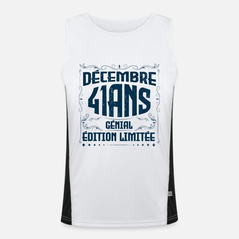 DÉCEMBRE 41 Ans | Édition limitée Débardeur respirant contrasté Homme 