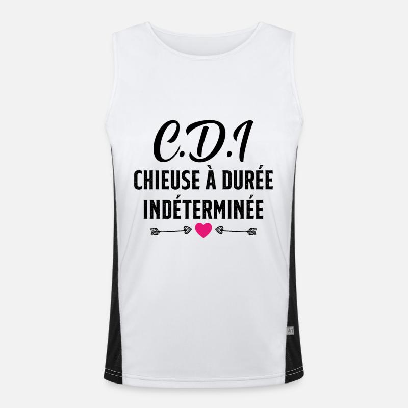 CDI Chieuse à durée indéterminée cadeau humour Débardeur respirant contrasté Homme 