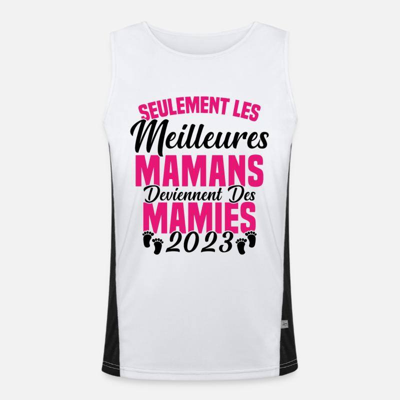 Les Meilleures Mamans Deviennent des Mamie 2023 Débardeur respirant contrasté Homme 