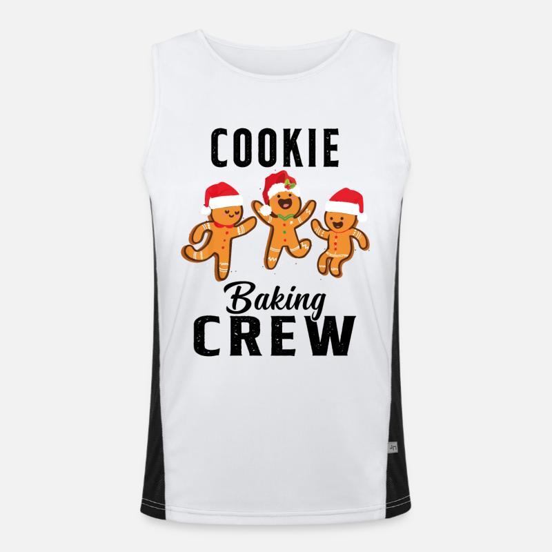 Cookie Baking Crew Cookie Gift - Men's Functional Contrast Tank Top  - white/black