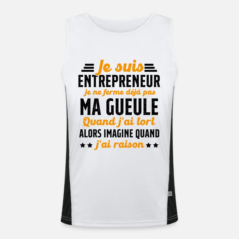 Je suis entrepreneur je ne ferme pas ma gueule Débardeur respirant contrasté Homme 