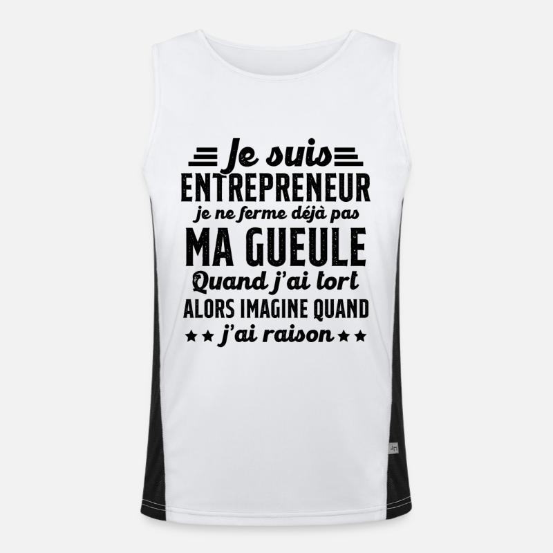 Je suis entrepreneur je ne ferme pas ma gueule Débardeur respirant contrasté Homme 