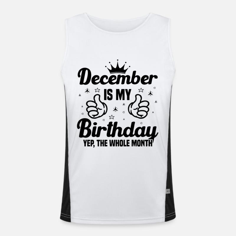 Décembre est le mois de mon anniversaire Débardeur respirant contrasté Homme 