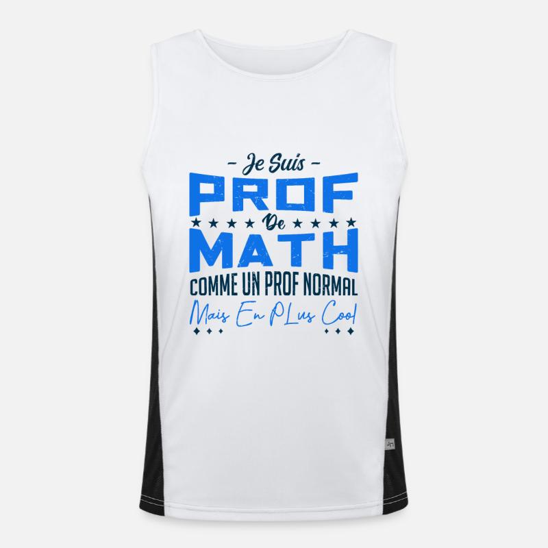 je suis prof de math Débardeur respirant contrasté Homme 