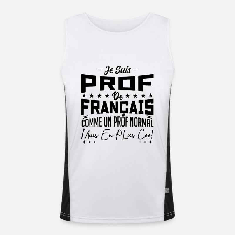 Je suis pas parfaite mais je suis prof de français Débardeur respirant contrasté Homme 