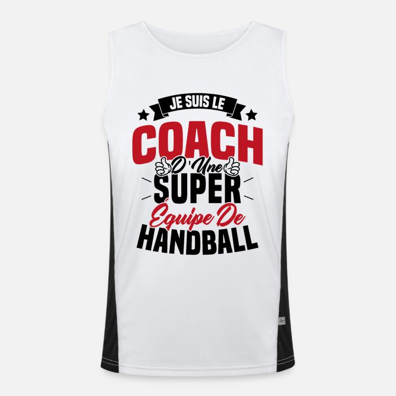 Je Suis Le Coach D'une Super Équipe De Handball Débardeur respirant contrasté Homme 
