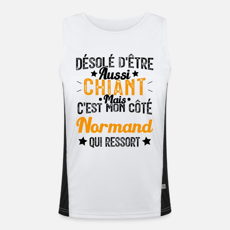 Désolé d'être Chiant c'est mon côté Normand Débardeur respirant contrasté Homme 
