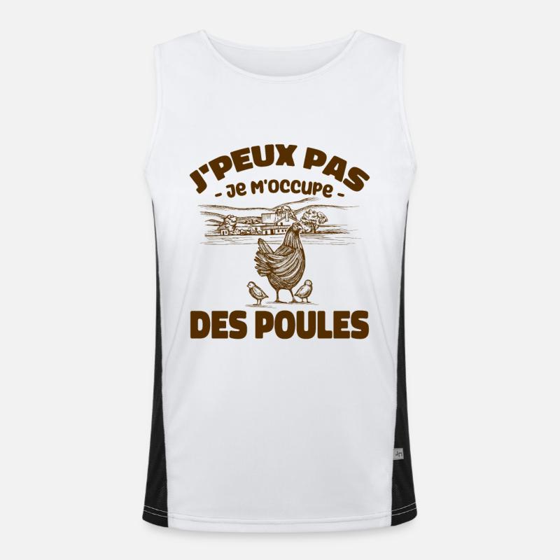 J'peux Pas je m'occupe des poules Débardeur respirant contrasté Homme 