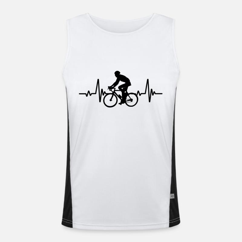 Fréquence cardiaque de vélo de route Heartbeat Line Bicycle Débardeur respirant contrasté Homme 