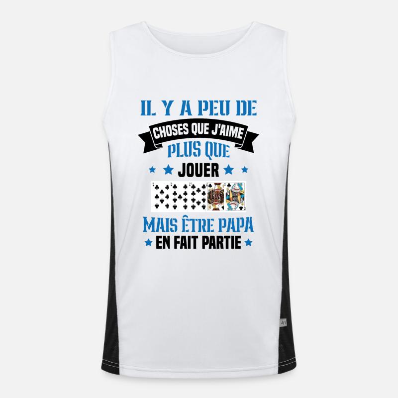 J'aime plus que jouer mais être papa idée cadeau Débardeur respirant contrasté Homme 