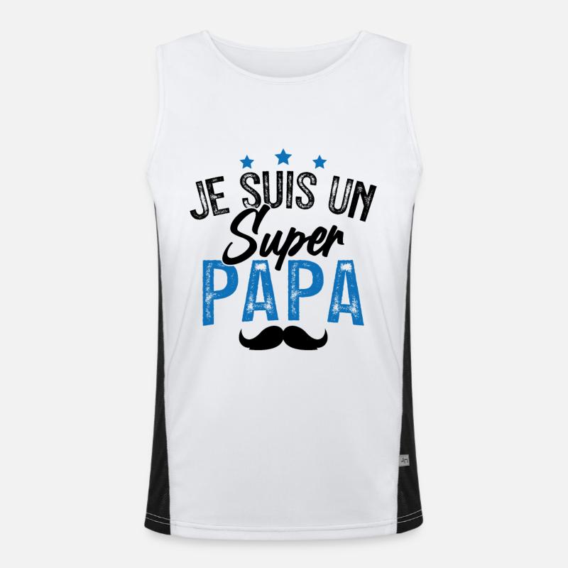 Je suis un super papa idée cadeau Débardeur respirant contrasté Homme 