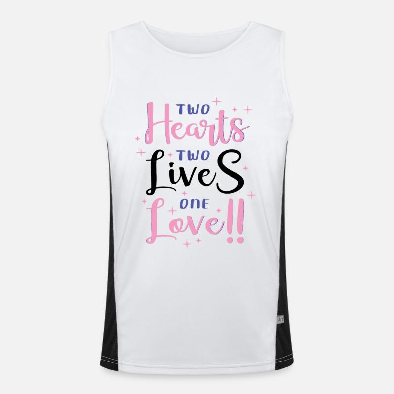 Two Hearts, Two Lives, One Love Men's Functional Contrast Tank Top 