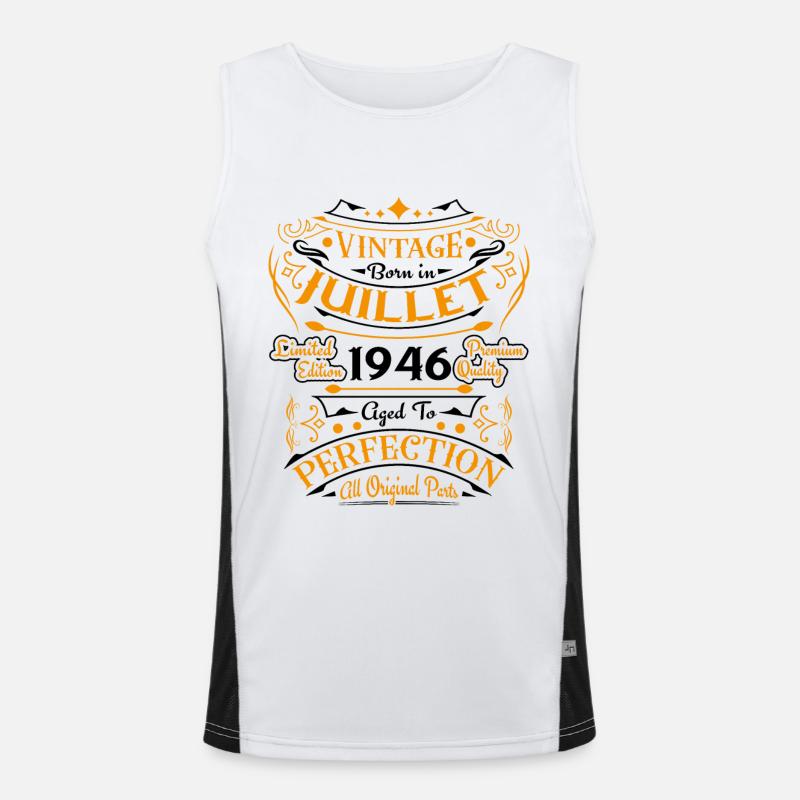 Vintage Juli 1946 Retro Geburtstagsgeschenk Funktionelles Kontrast-Tank Top für Männer 