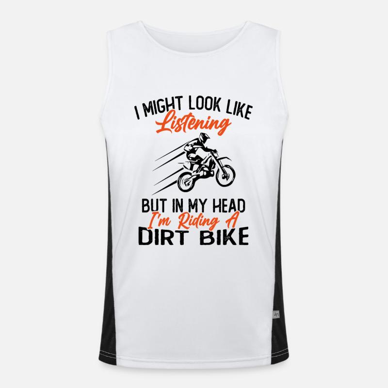 In my head I ride a motorcycle / Humor Motorcycle Men's Functional Contrast Tank Top 