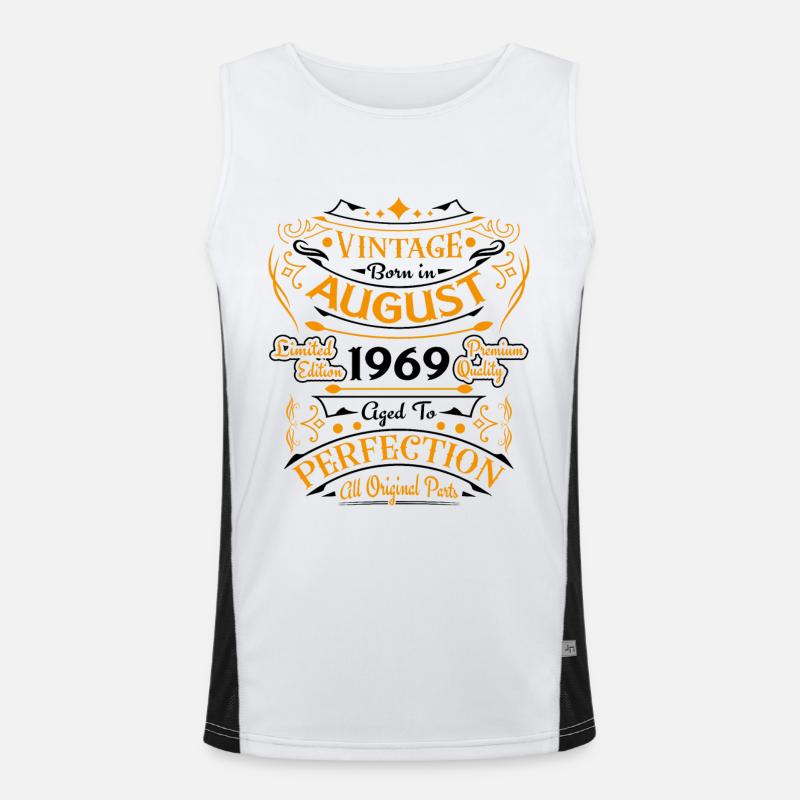 August 1969 Vintage Retro Anniversary Men's Functional Contrast Tank Top 