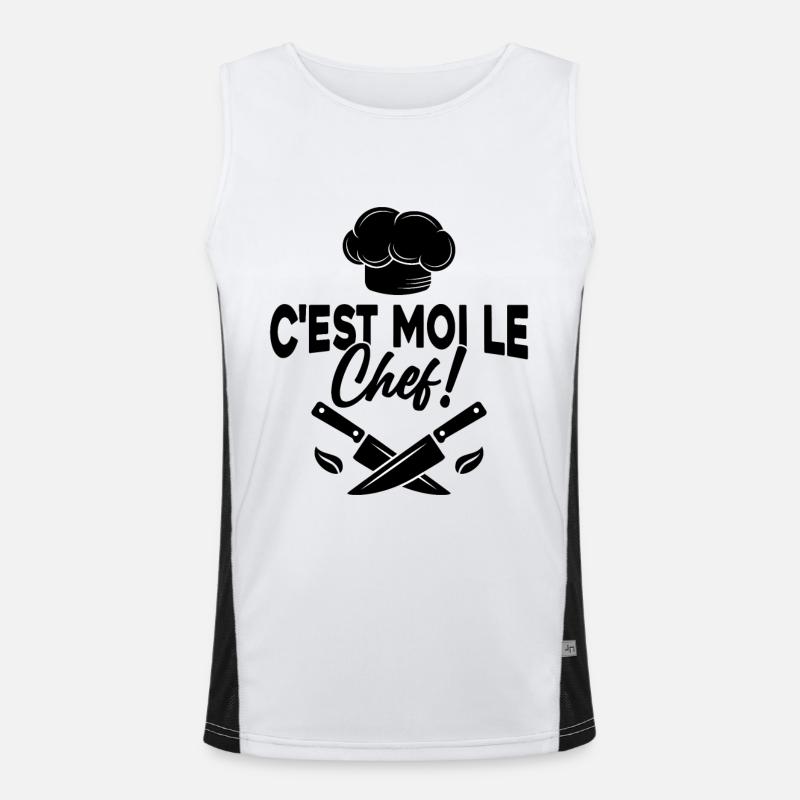 C'est moi le chef Toque de cuisinier Débardeur respirant contrasté Homme 