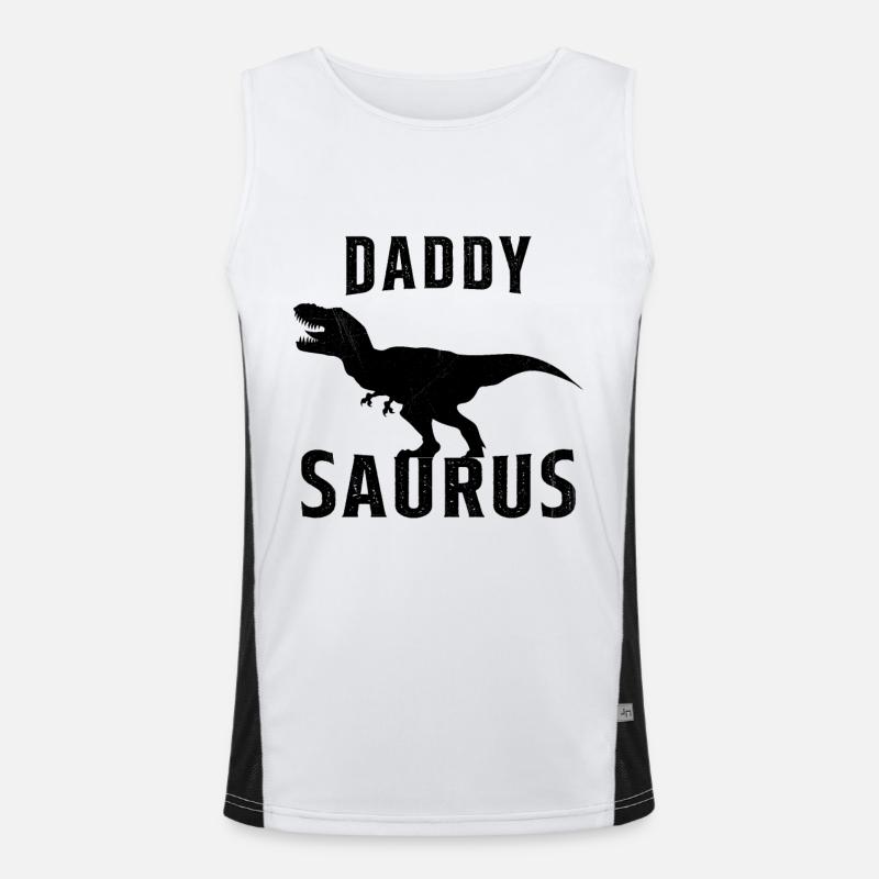 Papa saurus Humor Vatertagsgeschenk Funktionelles Kontrast-Tank Top für Männer 