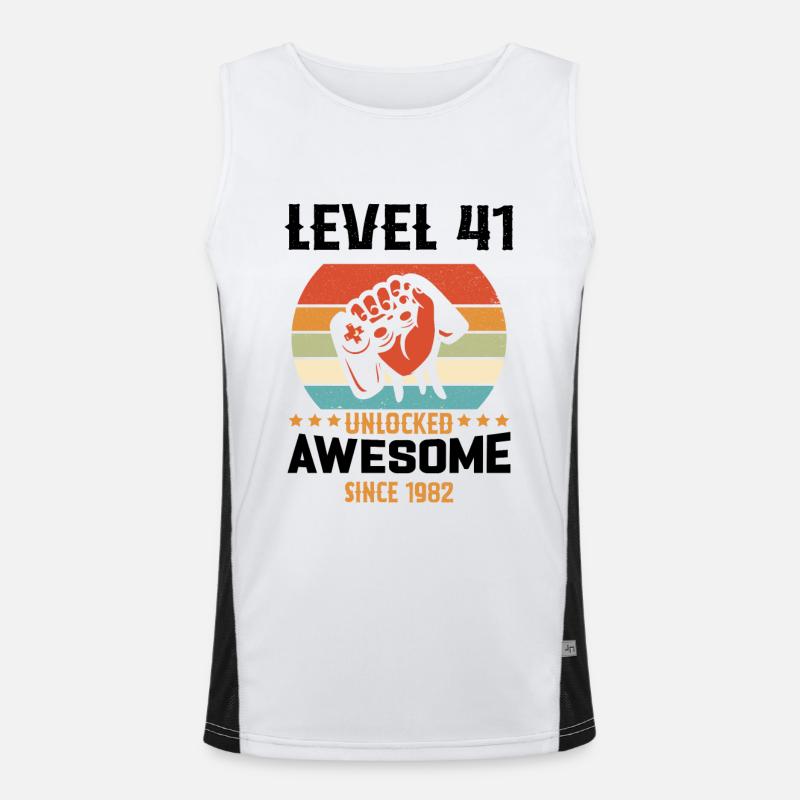 Level 41 complete 1982 Birthday Gift Men's Functional Contrast Tank Top 