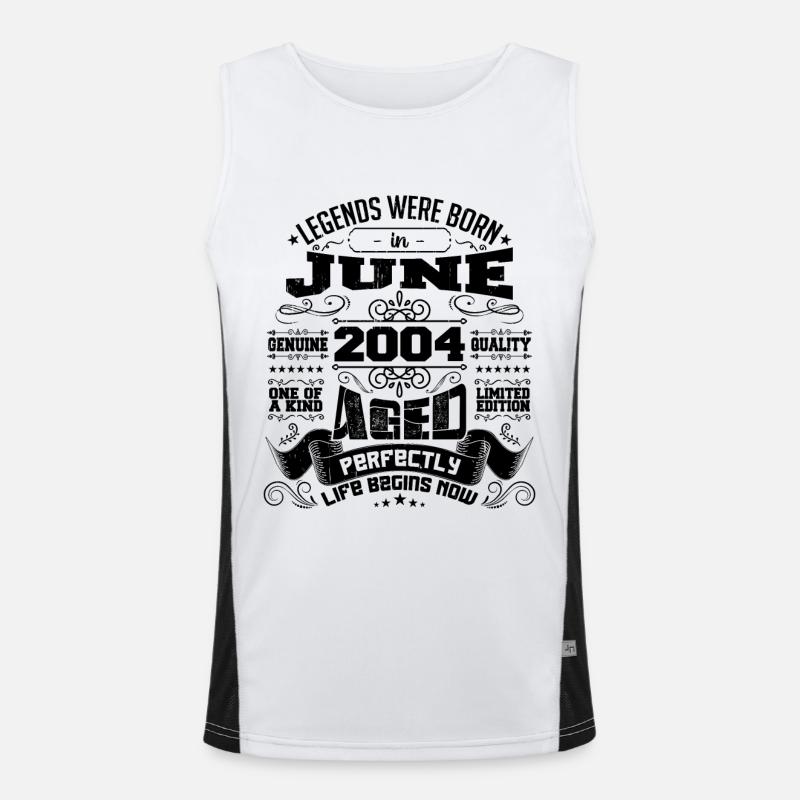 2004 Juni Jubiläum 2004 Juni | geboren im Juni 2004 Funktionelles Kontrast-Tank Top für Männer 