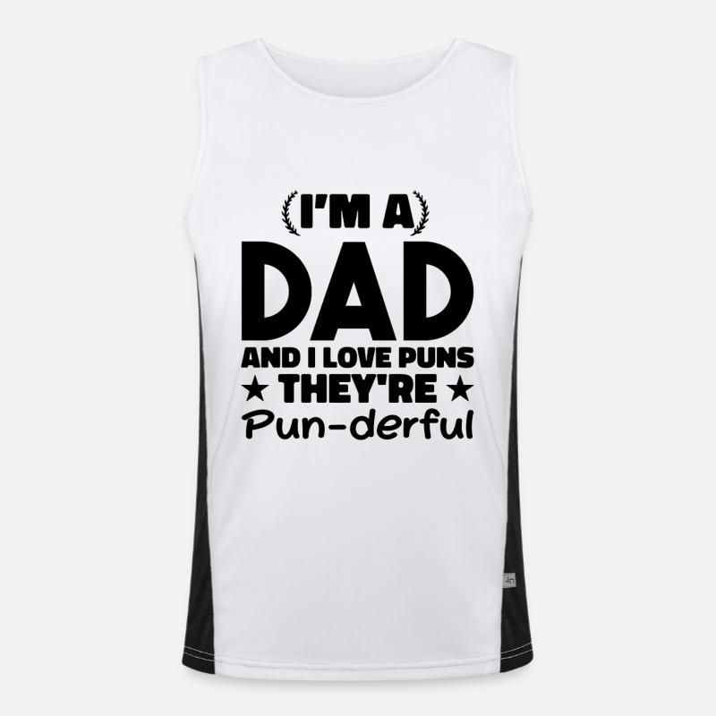 Ich liebe Wortspiele | Herren | Papas Witz Funktionelles Kontrast-Tank Top für Männer 