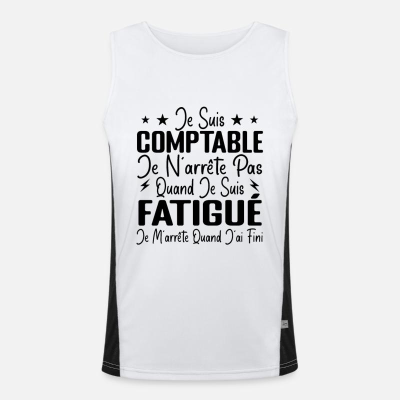Humour Comptable Cadeau Comptable Motivation Débardeur respirant contrasté Homme 
