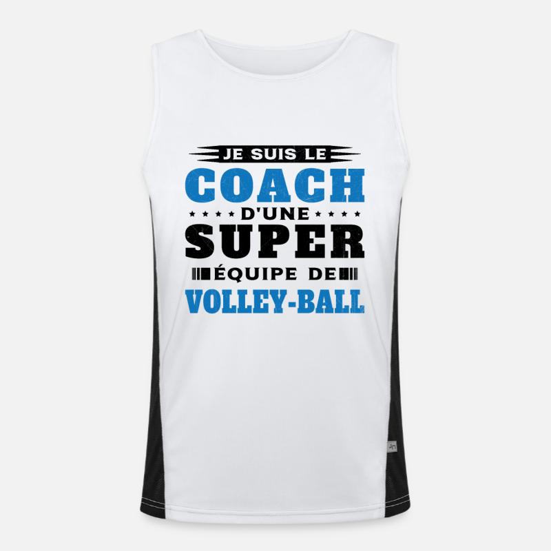 Coach D'une Super Équipe De Volleyball Cadeau Débardeur respirant contrasté Homme 