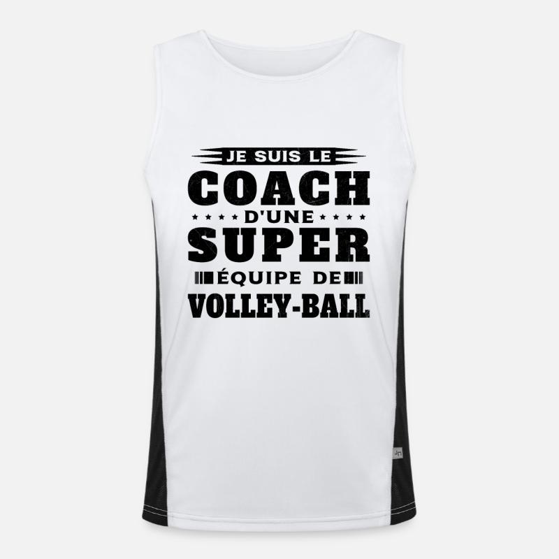 Coach D'une Super Équipe De Volleyball Cadeau Débardeur respirant contrasté Homme 
