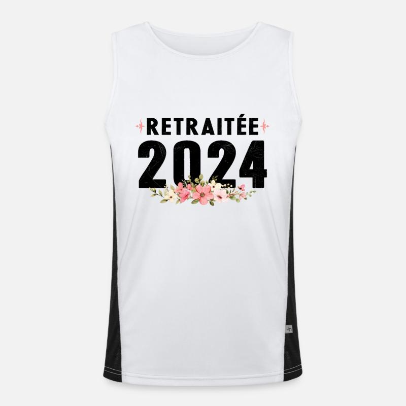 Retraitée 2024 Débardeur respirant contrasté Homme 